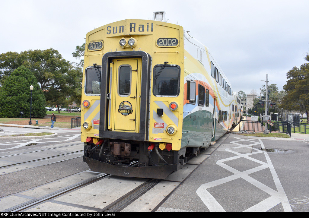 Sunrail Train # P316 heading away from Winter Park Station